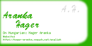 aranka hager business card